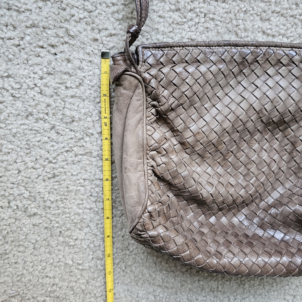 Bottega Veneta Intrecciato genuine leather suede woven slouch hobo handbag brown - Picture 11 of 16